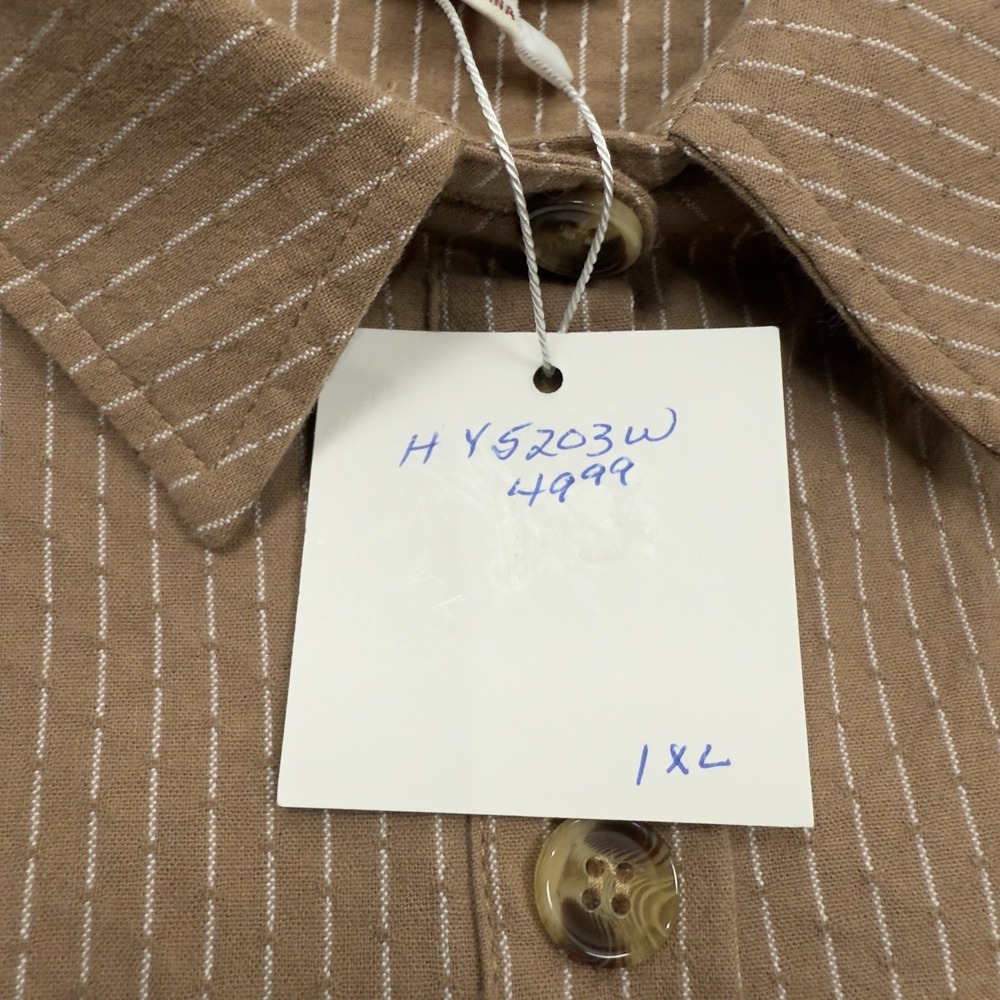 Hayden Shirt Womens 1XL Button Up Top Comfort Casual Preppy Career Pockets Taupe - Picture 7 of 16